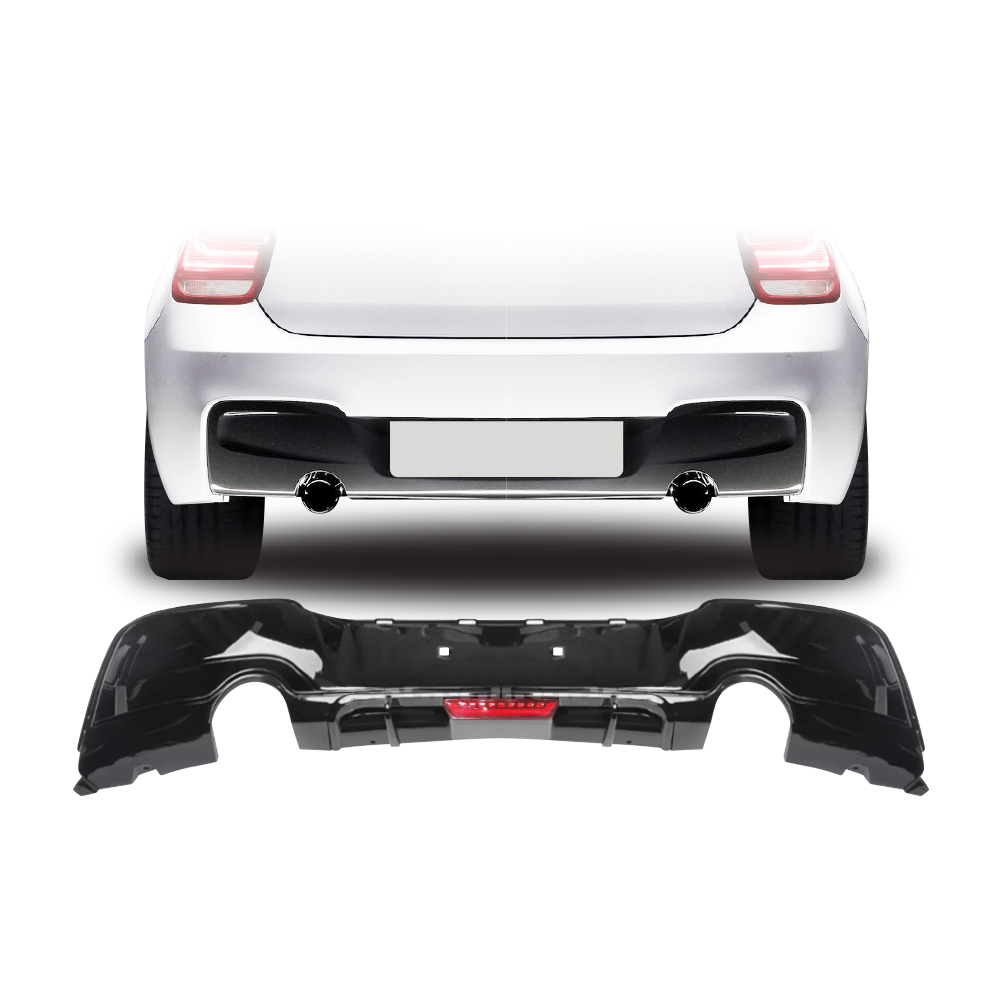 BMW F20 2012+ LED DIFFUSER DOUBLE OUTLET SINGLE PIPE GLOSS BLACK-BMWF20DIFFLDS