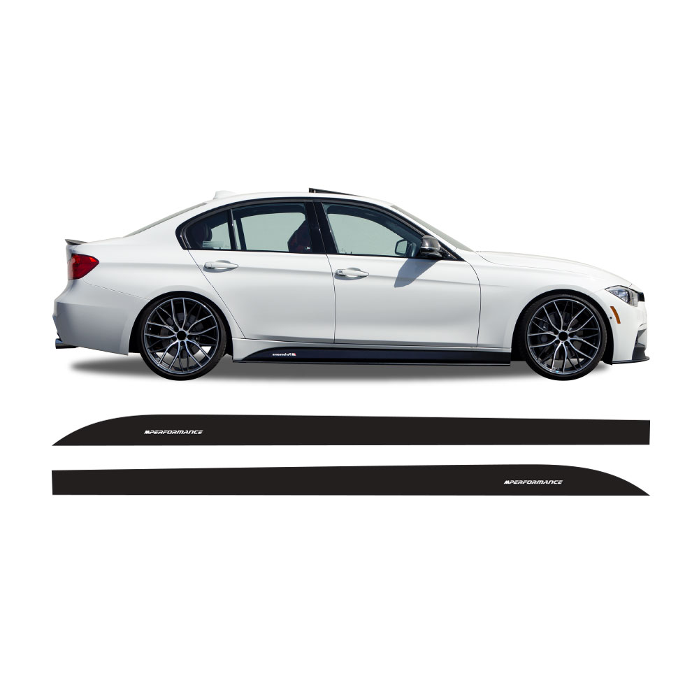 BMW F30 M PERFORMANCE SIDE SKIRT DECAL STICKERS BLACK-PKTT-BM3