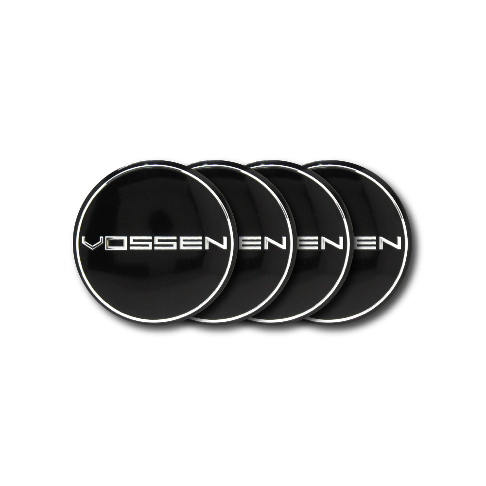 VOSSEN GLOSS BLACK & SILVER CENTER CAP DECALS 56mm-DECAL1