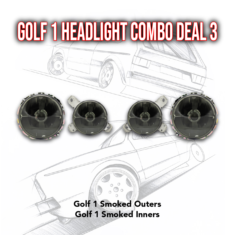 GOLF 1 HEADLIGHT SMOKED COMBO DEAL 3