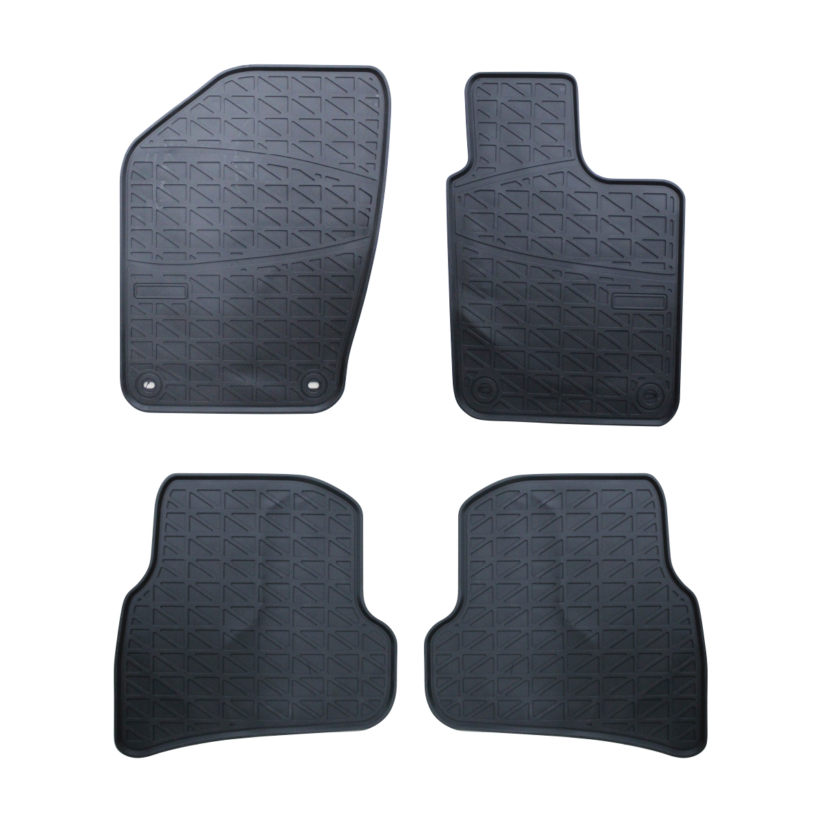 VW POLO 6 LATEX FITTED MATS PLAIN BLACK NO LETTERING-MATSLPOLO6