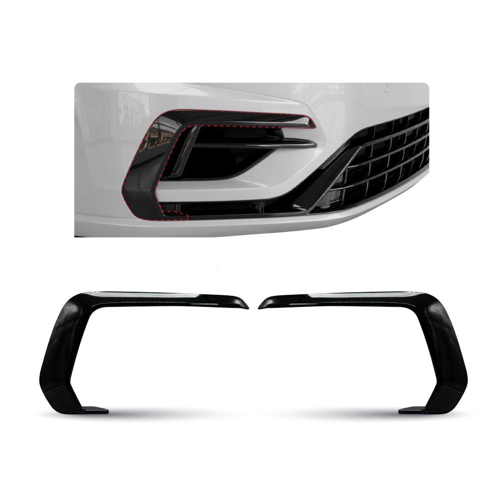 GOLF 7.5R OE FOG LAMP COVER TRIMS 2 PIECE GLOSS BLACK-PFSP914GTIR