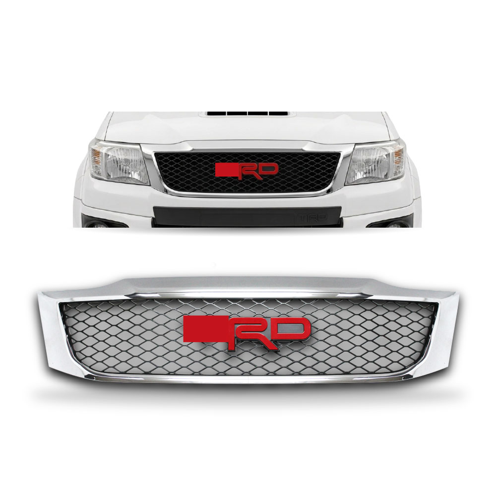 HILUX D4D 2012+ TRD HONEYCOMBE GRILL CHROME NO LOGO-D9-HLGRILL6