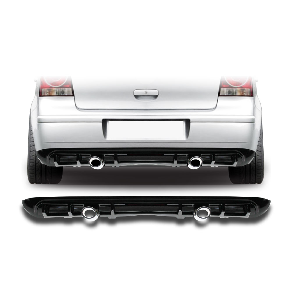 POLO VIVO DOUBLE PIPE DOUBLE OUTLET REAR DIFFUSER GLOSS BLACK-PFSP8R2