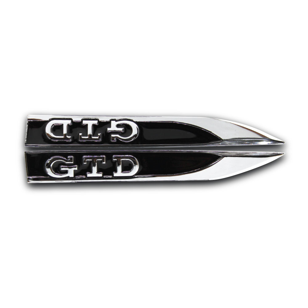 VW GTD FENDER ARROWS BLACK AND CHROME-CHR-GTDB