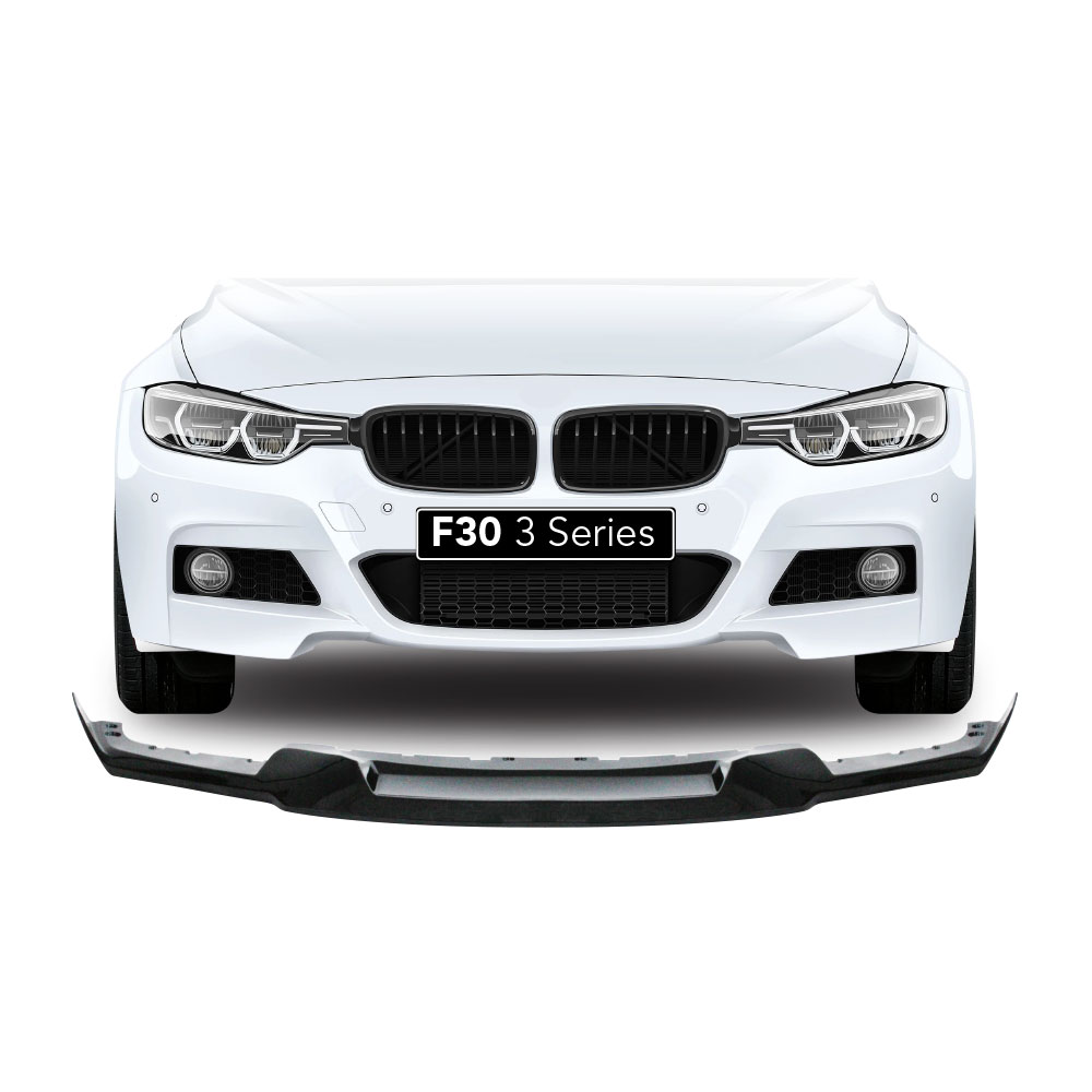 BMW F30 SPORT MAD STYLE 1 PIECE FRONT LIP GLOSS BLACK-BMWF30FRV