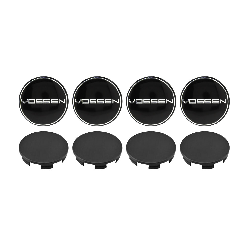 VOSSEN BLACK 65MM CENTER CAP DECAL COMBO DEAL-DECAL65VOSSBK-COMBODEAL