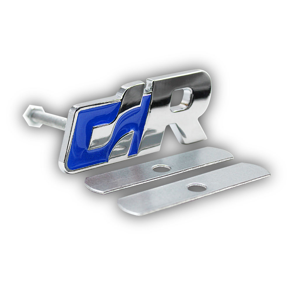 CR BOLT ON GRILL BADGE BLUE-CHR-CRBL