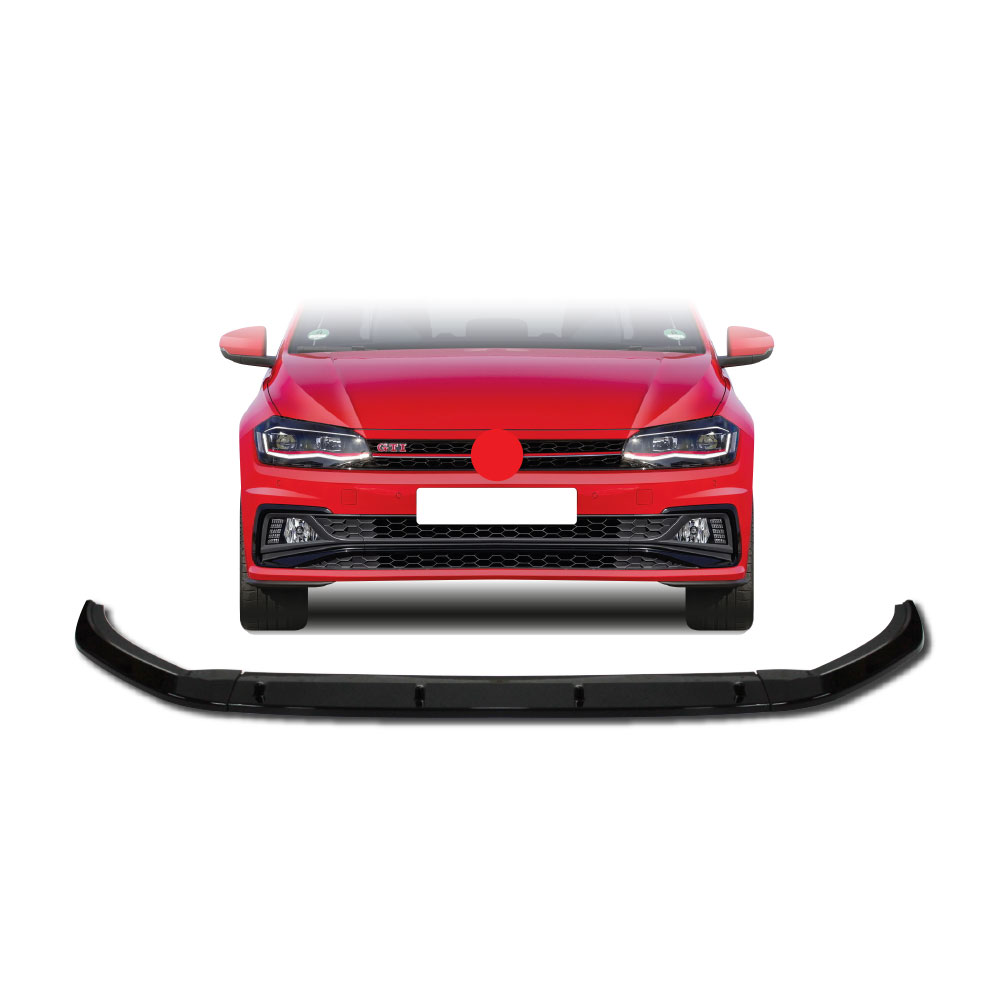 POLO 8 STRAIGHT FRONT LIP SPOILER 3 PIECE NO UPTUNRS GLOSS BLACK-PFSP9TSI3P1