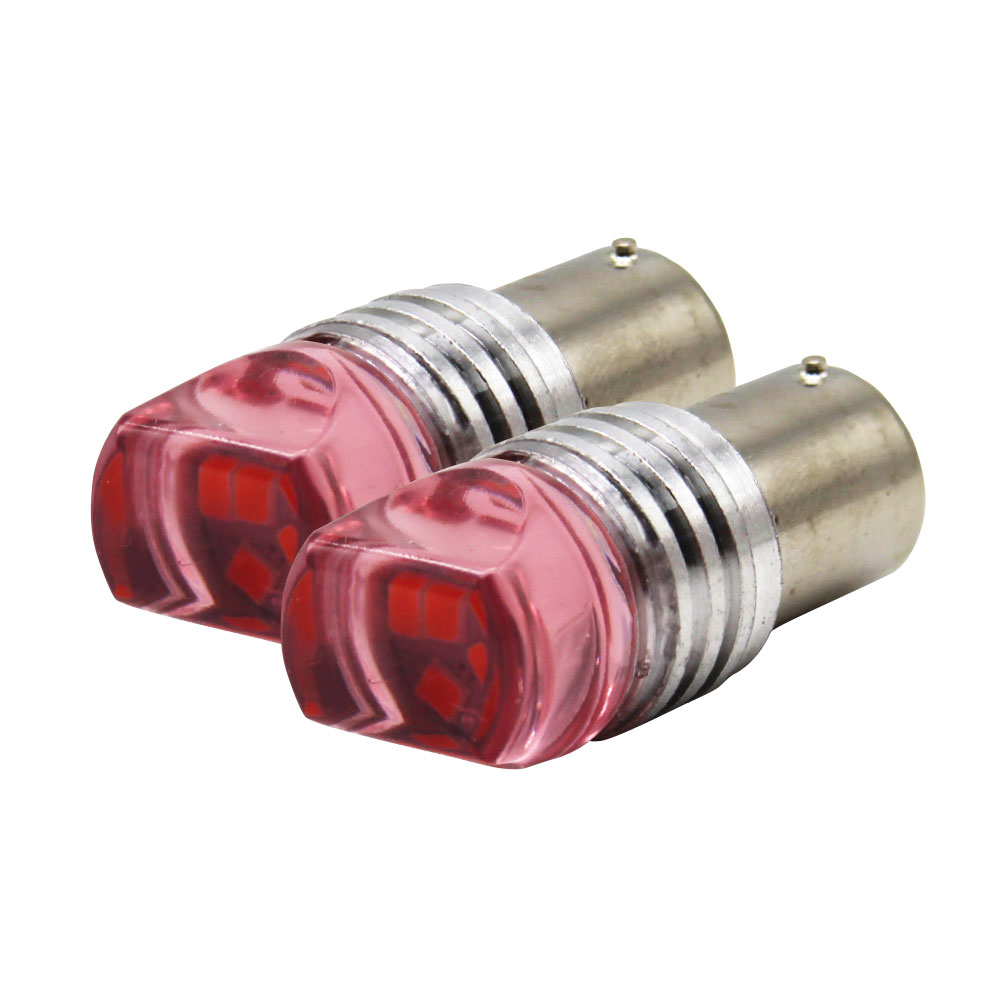 SINGLE CONTACT 9 LED FLASHING RED BRAKE LIGHT BULBS-1156-9LEDFRED