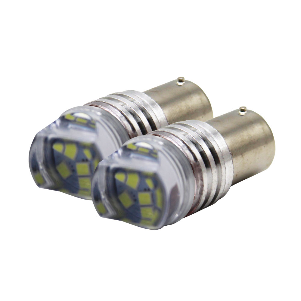 SINGLE CONTACT 9 LED WHITE FLASHING BRAKE LIGHT BULBS-1156-9LEDFLASHW