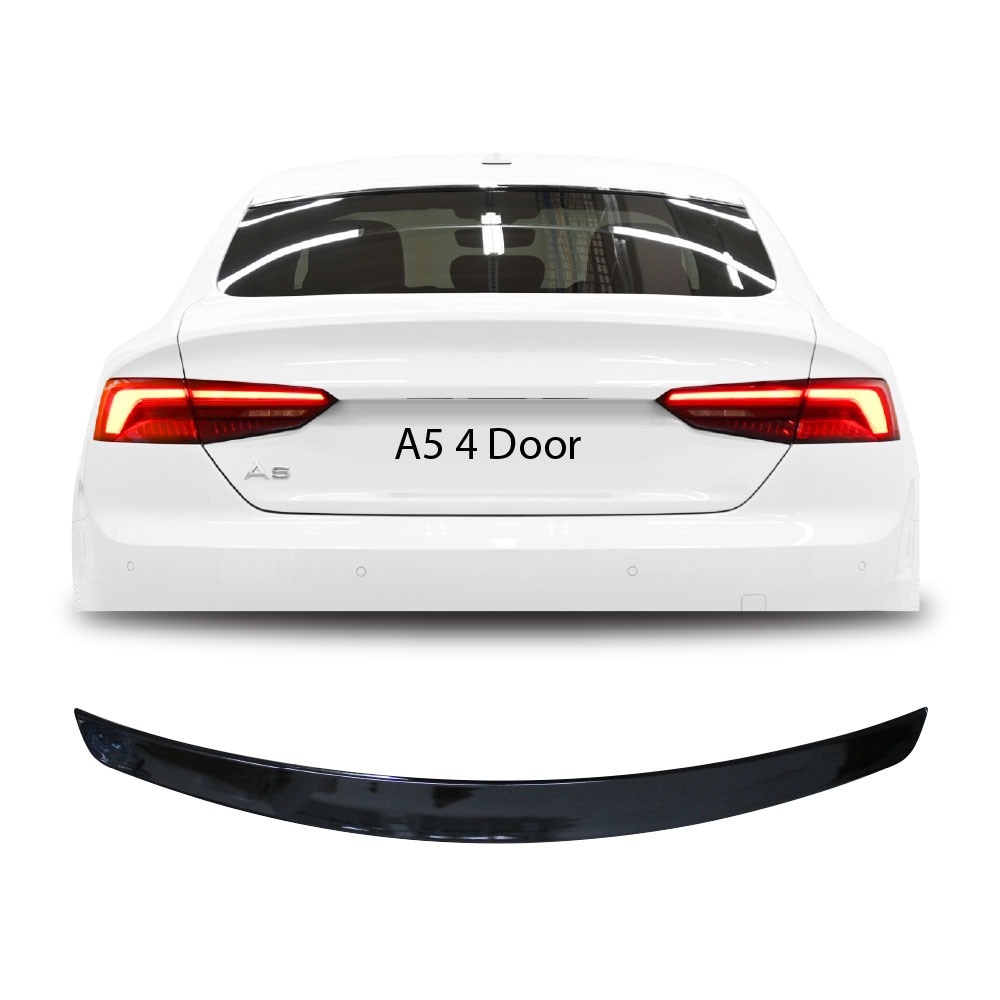 AUDI A5 2017+ 4 DOOR SLIM BOOT SPOILER GLOSS BLACK-BSPAUDIA54D17