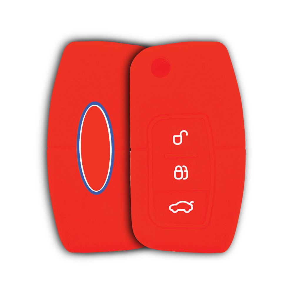 FORD FOCUS OLD SILICONE KEY FOB CASE RED-KEYPOUCHFD