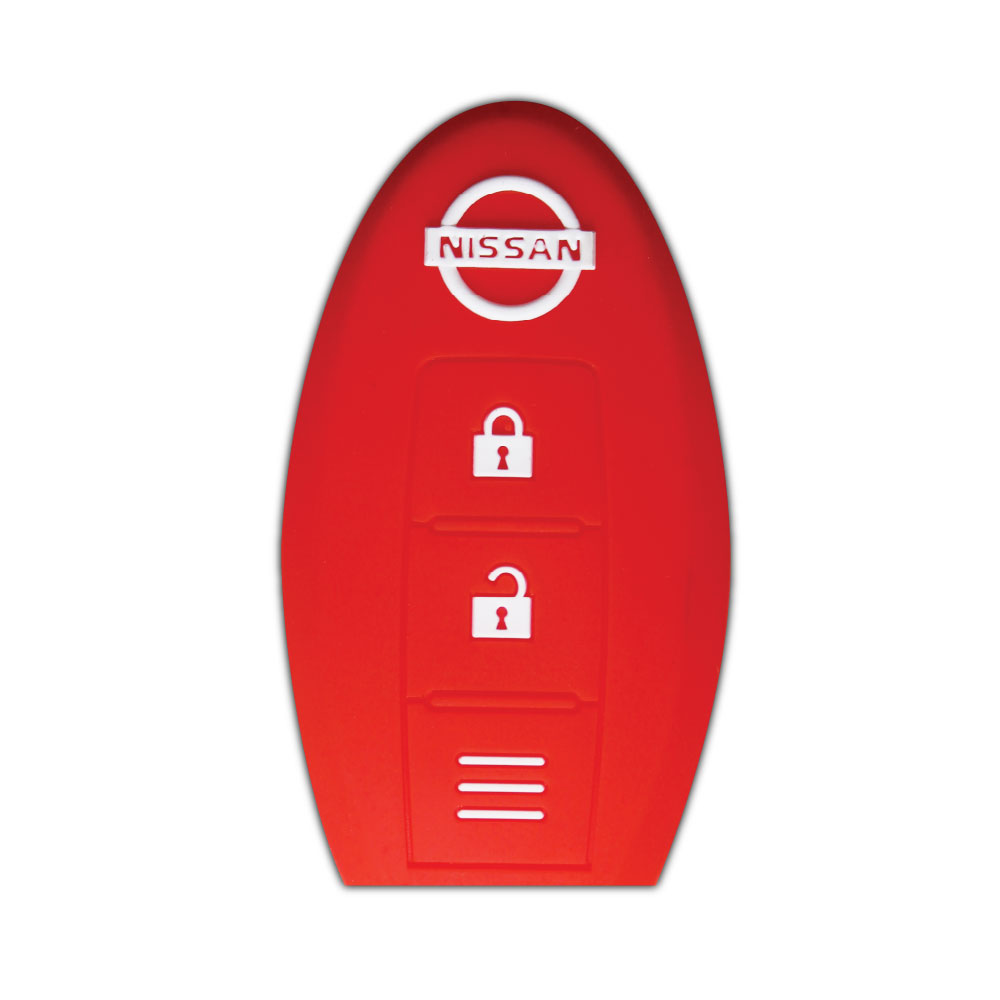 NAVARA KEYLESS 2 BUTTON SILICONE KEY POUCH RED & WHITE-KEYPOUCHNIS-RED