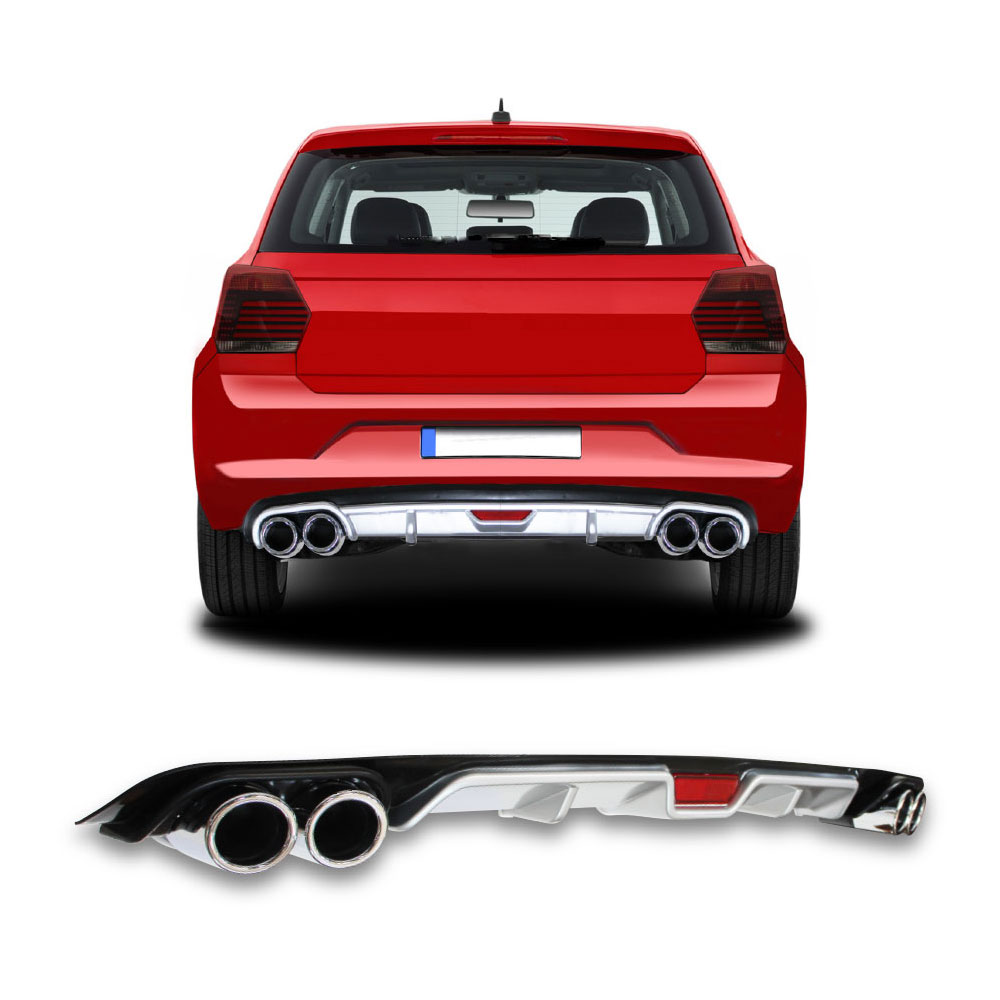 UNIVERSAL 4 PIPE REAR DIFFUSER SILVER 118CM-DIFFUNISLV