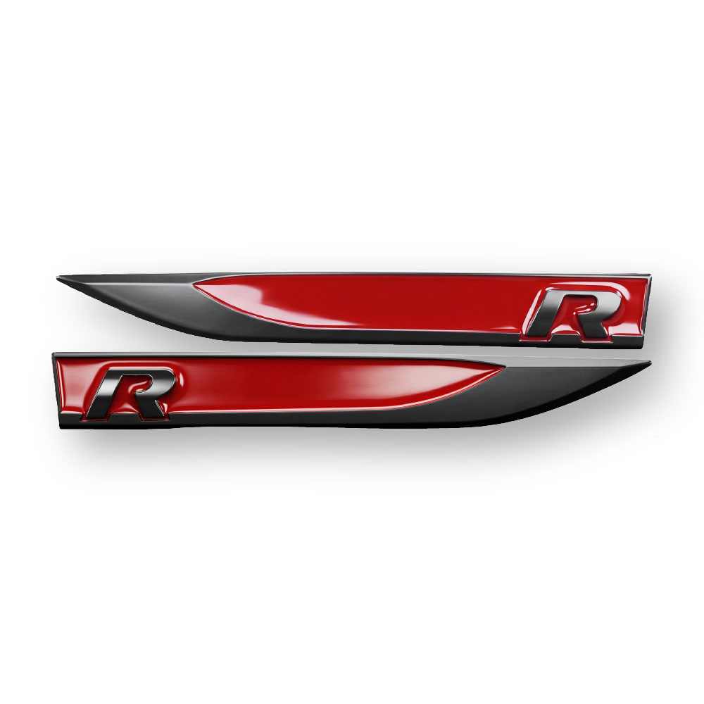 GOLF 7 R LOGO FENDER ARROW BLACK WITH RED-CHRV-GTARBKK