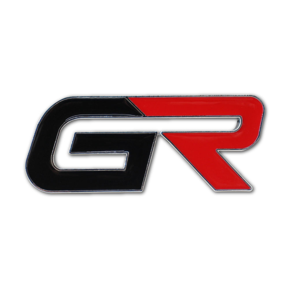 GR NEW STYLE STICK ON BADGE BLACK AND RED-CHR-GR1