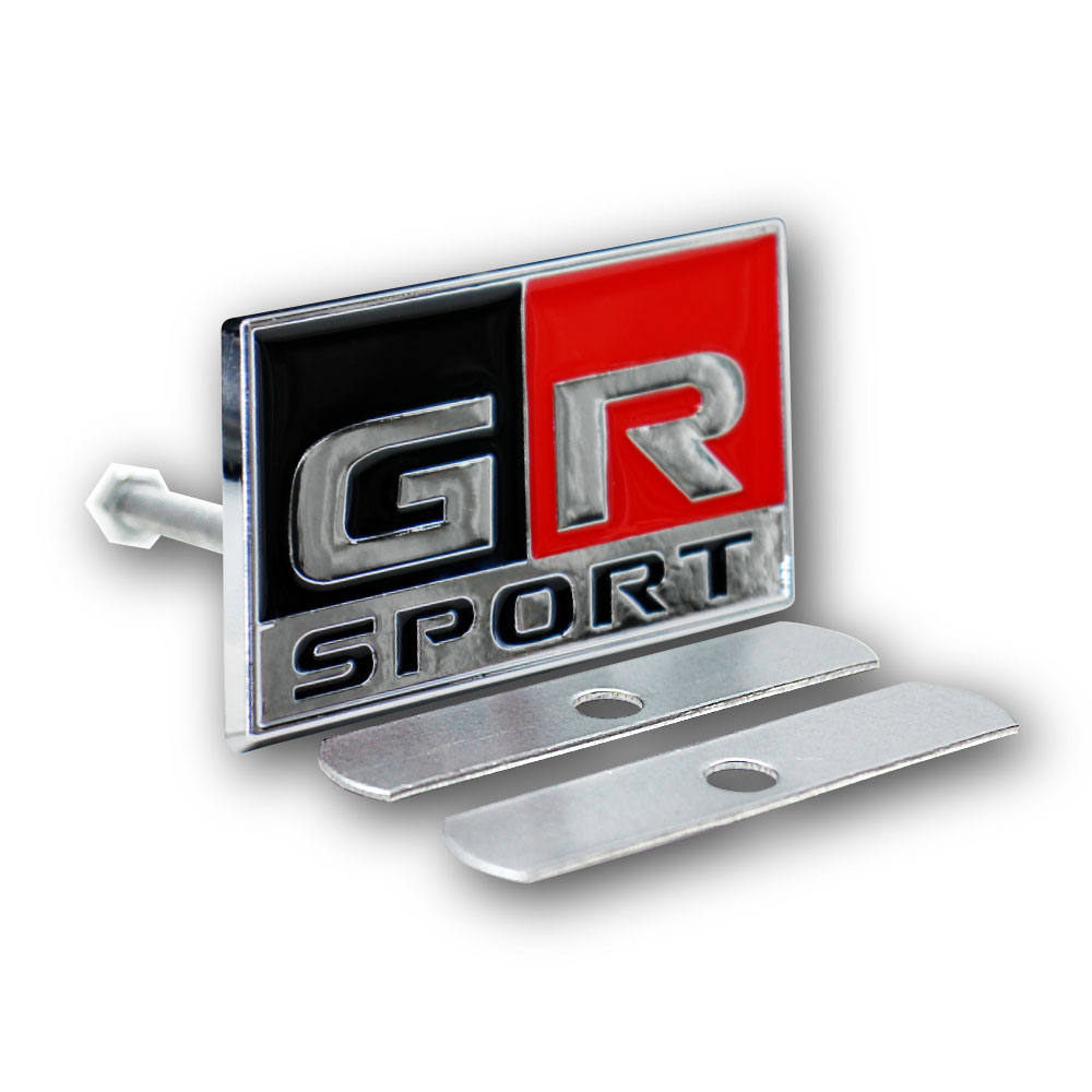 GR SPORT BOLT ON BADGE BLACK AND RED-CHR-GRSPB