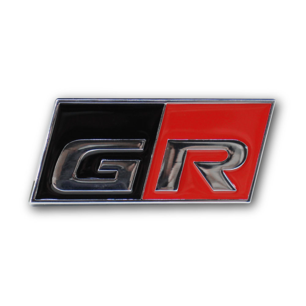 GR STICK ON BADGE BLACK AND RED-CHR-GR