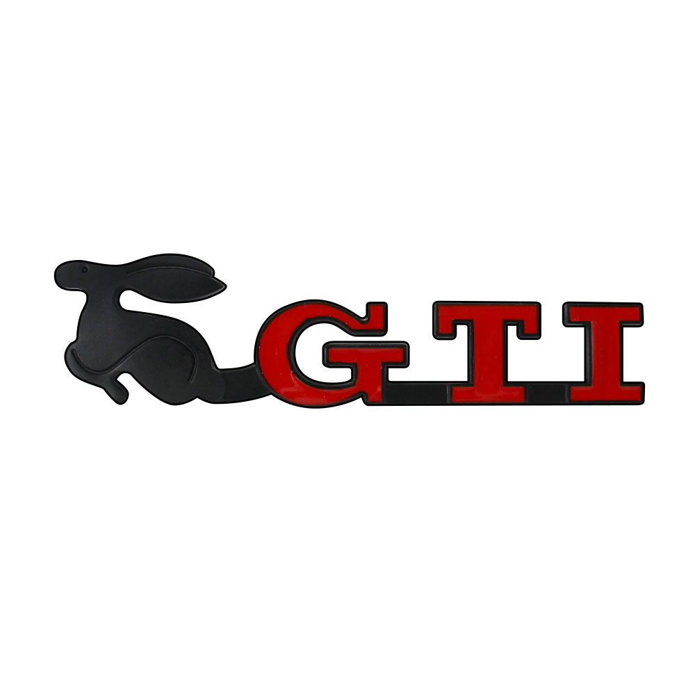 GTI RABBIT STICK ON BADGE BLACK-CHR-GTIRAB