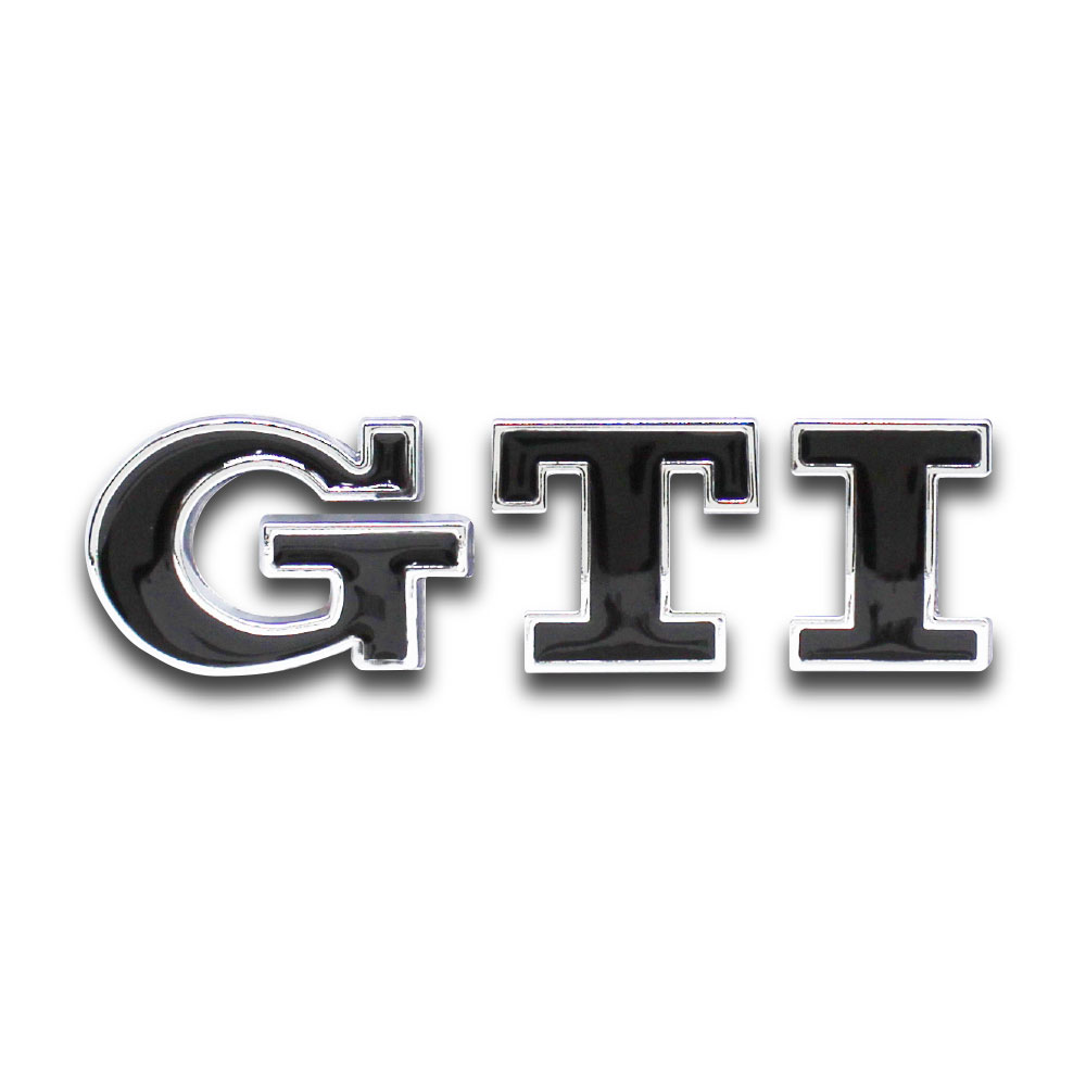 GTI STICK ON BOOT BADGE CHROME AND BLACK 80MM-CHR-GTIBB2