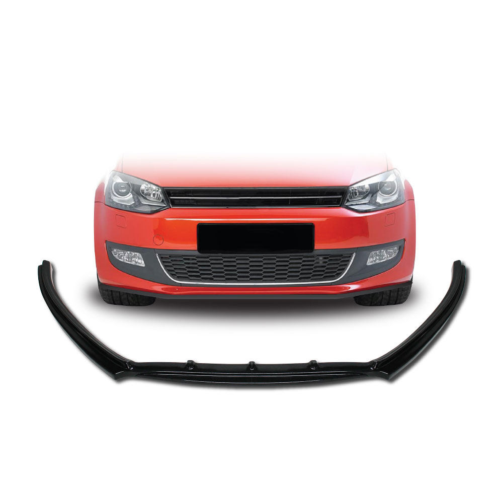 POLO 6 2010+ MK4 ABT FIBERGLASS FRONT LIP SPOILER MATT BLACK-PFSP9ABT