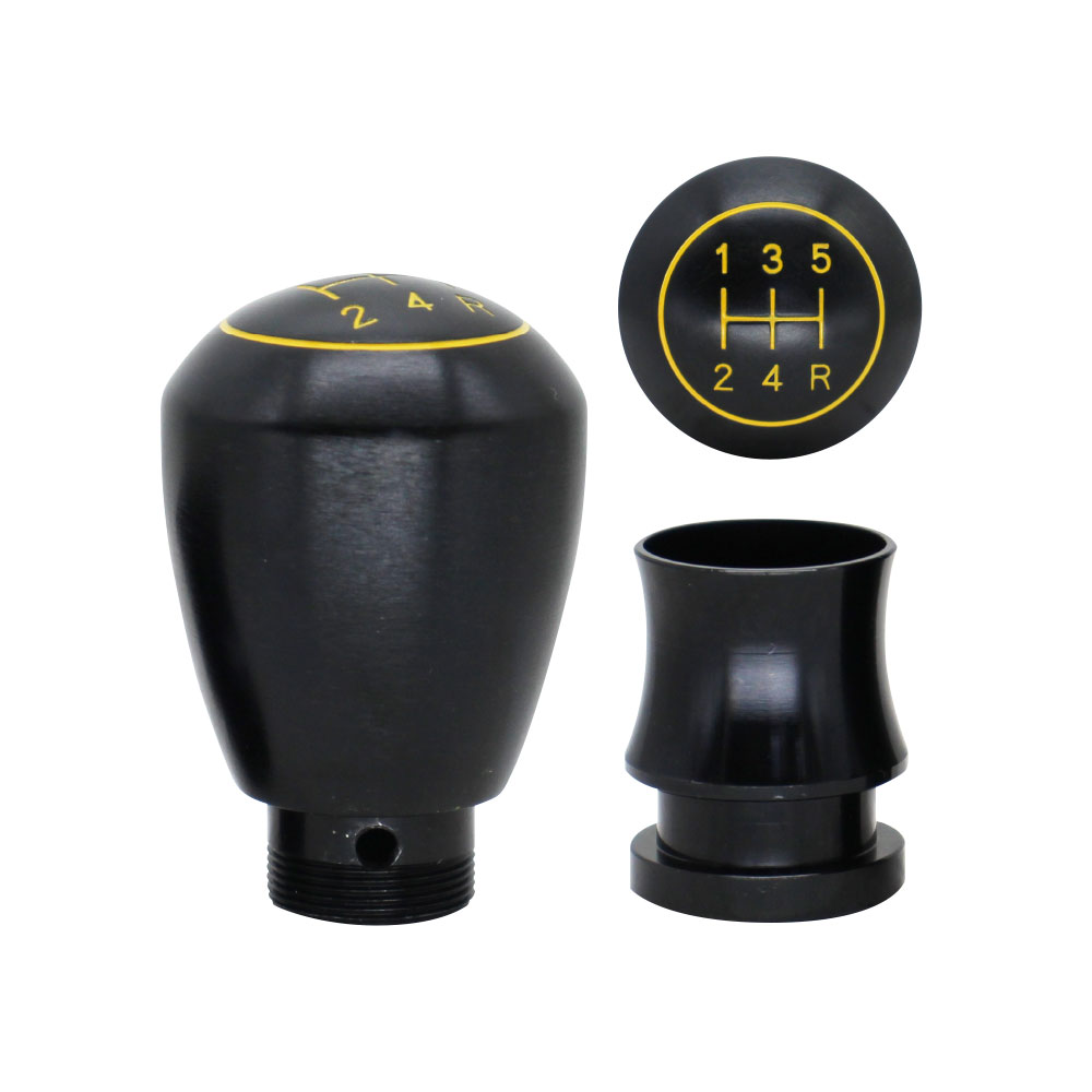 MOMO STEEL 5 SPEED GEAR KNOB 2 PIECE BLACK-GEARNOBMOMOST4