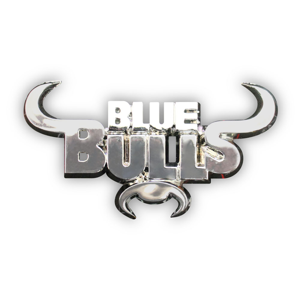 BLUE BULLS STICK ON PLASTIC BADGE CHROME-CHR-BLUBUL