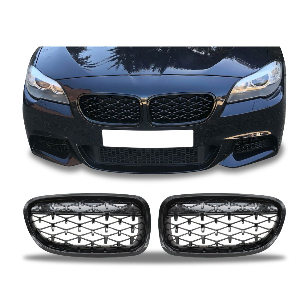 BMW F10 2011-2016 DIAMOND GRILL GLOSS BLACK-BMWF10GDGB