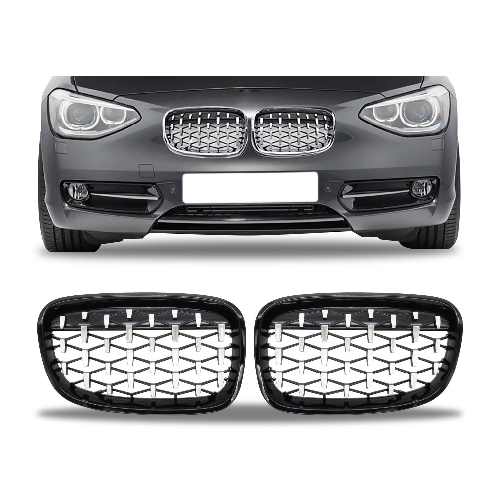 BMW F20 2012-2014 PRE-FACELIFT DIAMOND GRILL CHROME & BLACK-BMWF20GDCB