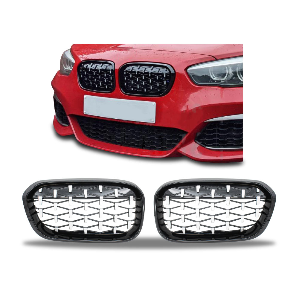 BMW F20 2015-2017 FACELIFT DIAMOND GRILL CHROME & BLACK-BMWF20GFLDCB