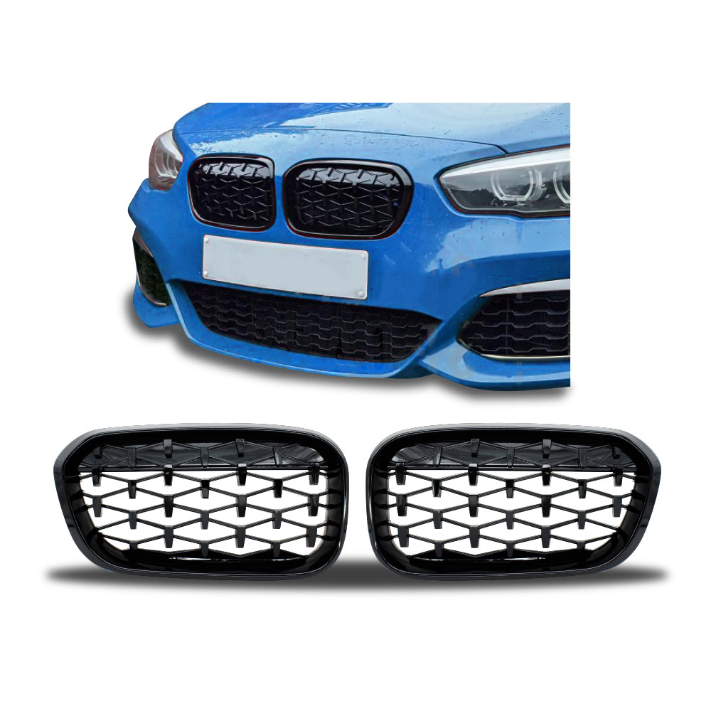 BMW F20 2015-2017 FACELIFT DIAMOND GRILL GLOSS BLACK-BMWF20GFLDGB