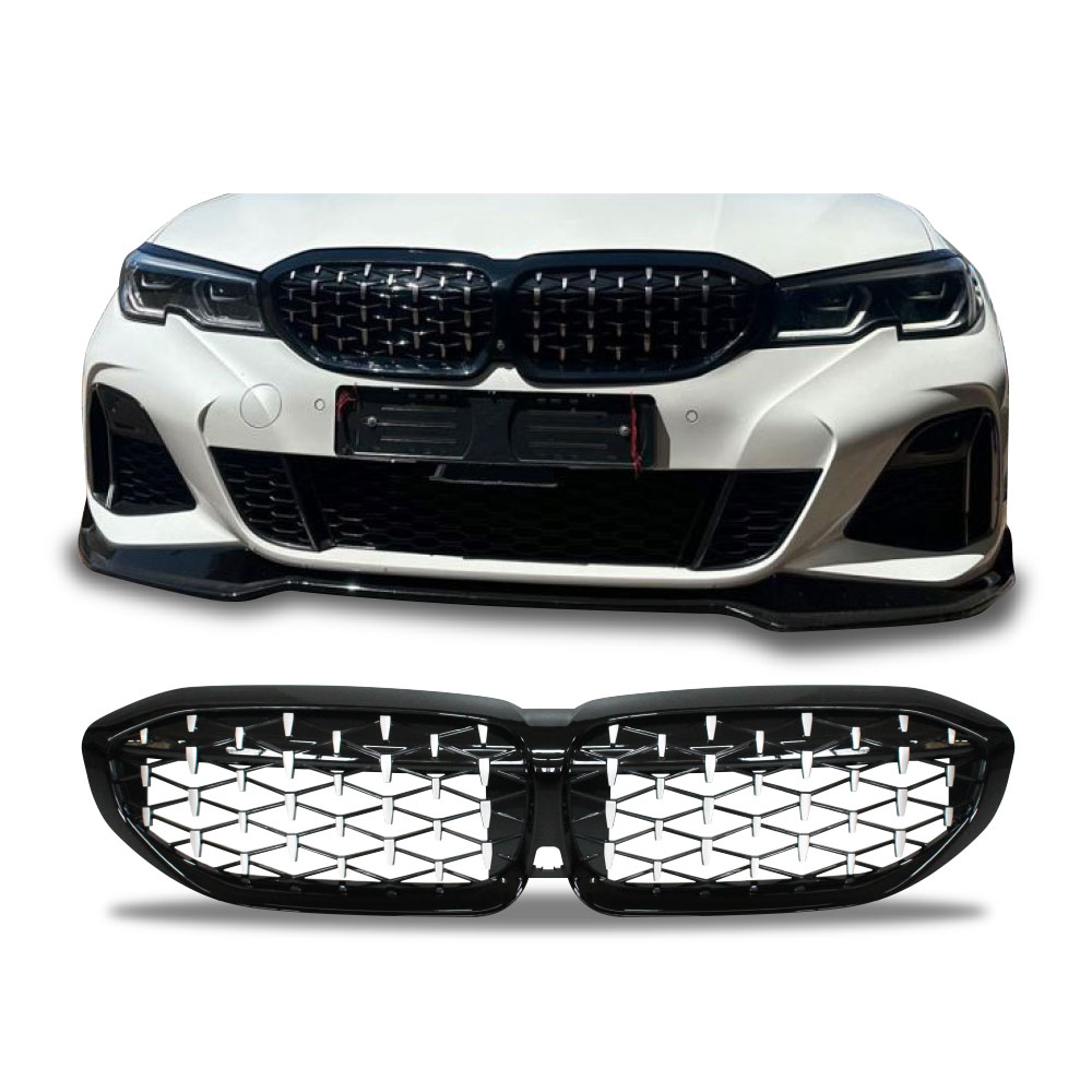 BMW G20 2018+ DIAMOND GRILLS CHROME & BLACK-BMWG20GRILLG