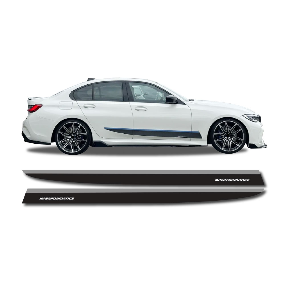 BMW G20 M PERFORMANCE SIDE DECAL STICKER SILVER-PKTT-BM2-SILV