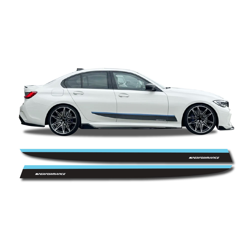 BMW G20 M PERFORMANCE SIDE DECAL STICKERS BLUE-PKTT-BM2