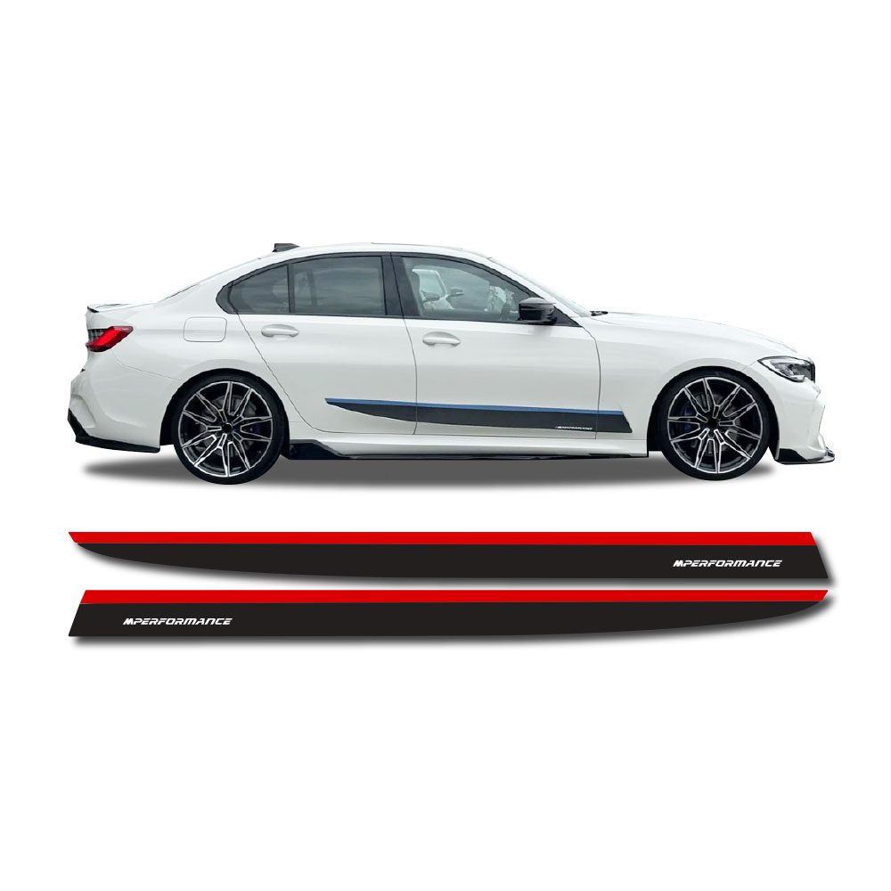 BMW G20 M PERFORMANCE SIDE DECAL STICKERS RED-PKTT-BM2-RED