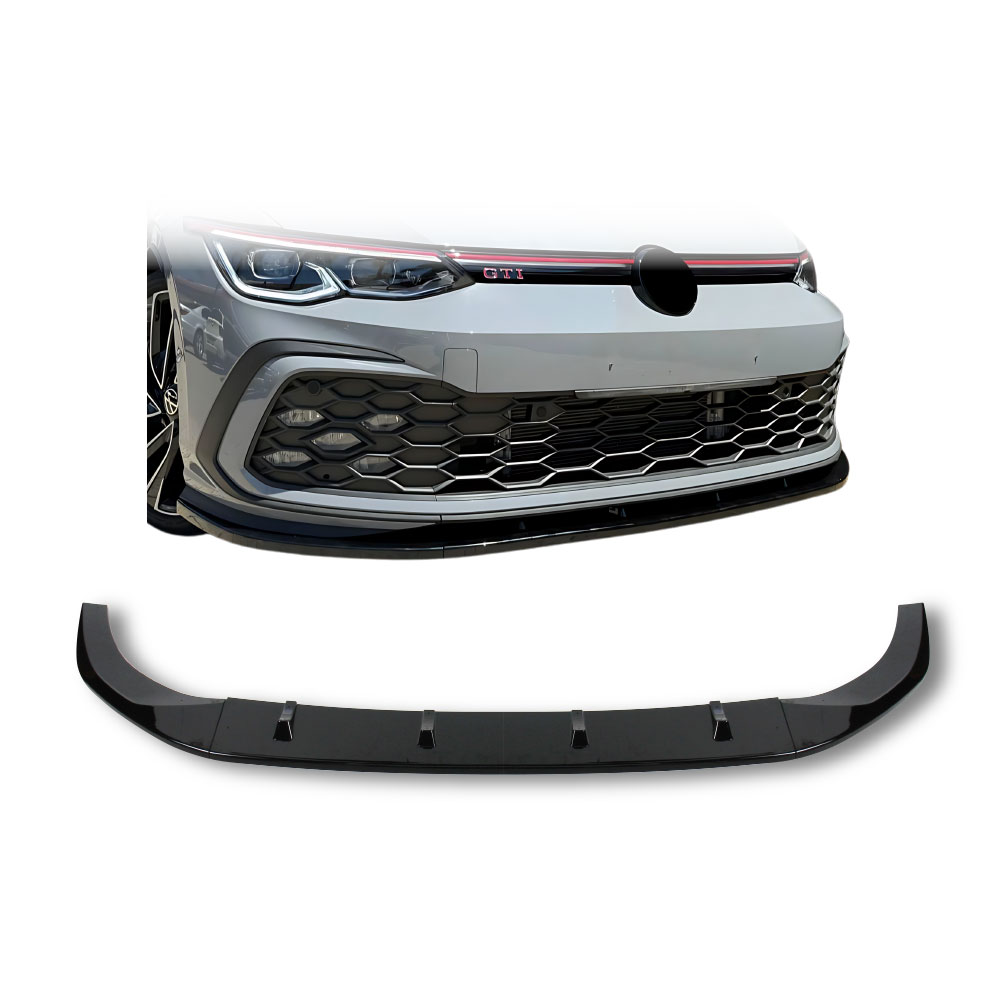 GOLF 8 GTI + R LINE MAXTON V1 FRONT LIP 3 PIECE GLOSS BLACK-GOLF8PFSP