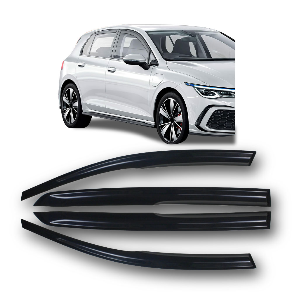 GOLF 8 INJECTION BLACK WINDSHIELDS 4 PIECE GLOSS BLACK-WSSVG08GB