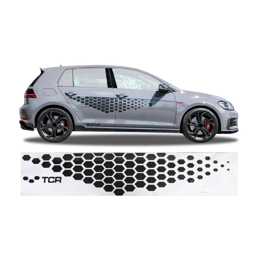 UNIVERSAL HEXAGON TCR DOTS SIDE DECAL STICKERS BLACK-PKTT-TCR