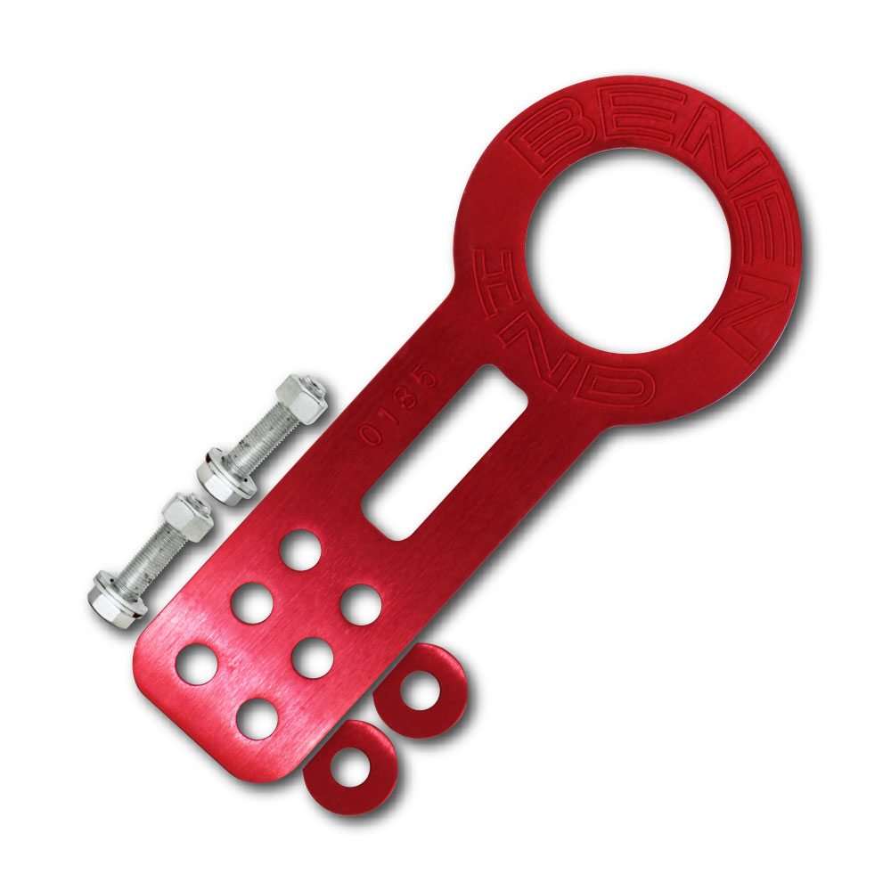 UNIVERSAL METAL TOW HOOK BOLT ON TYPE B RED-TOWREAR-B