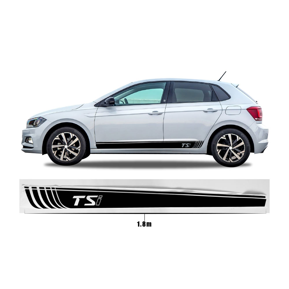 VW POLO TSI SIDE STICKER DECALS BLACK-DXAPOLOBLK