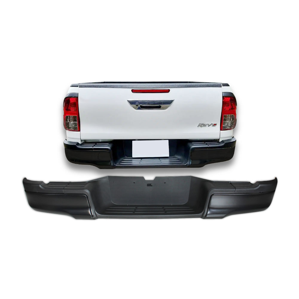 HILUX REVO 2016-2024 STEEL REAR BUMPER BLACK-RBSTOYRHBK