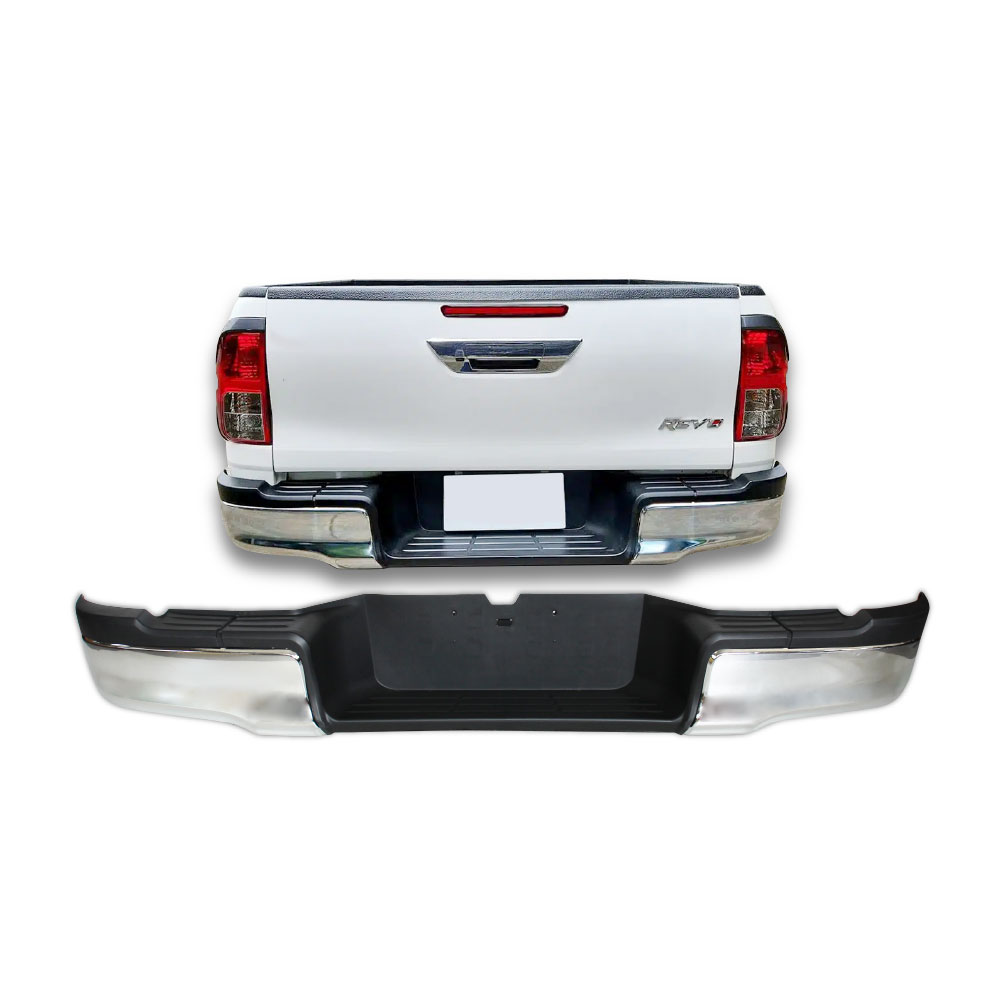 HILUX REVO 2016-2024 STEEL REAR BUMPER CHROME-RBSTOYRHSV