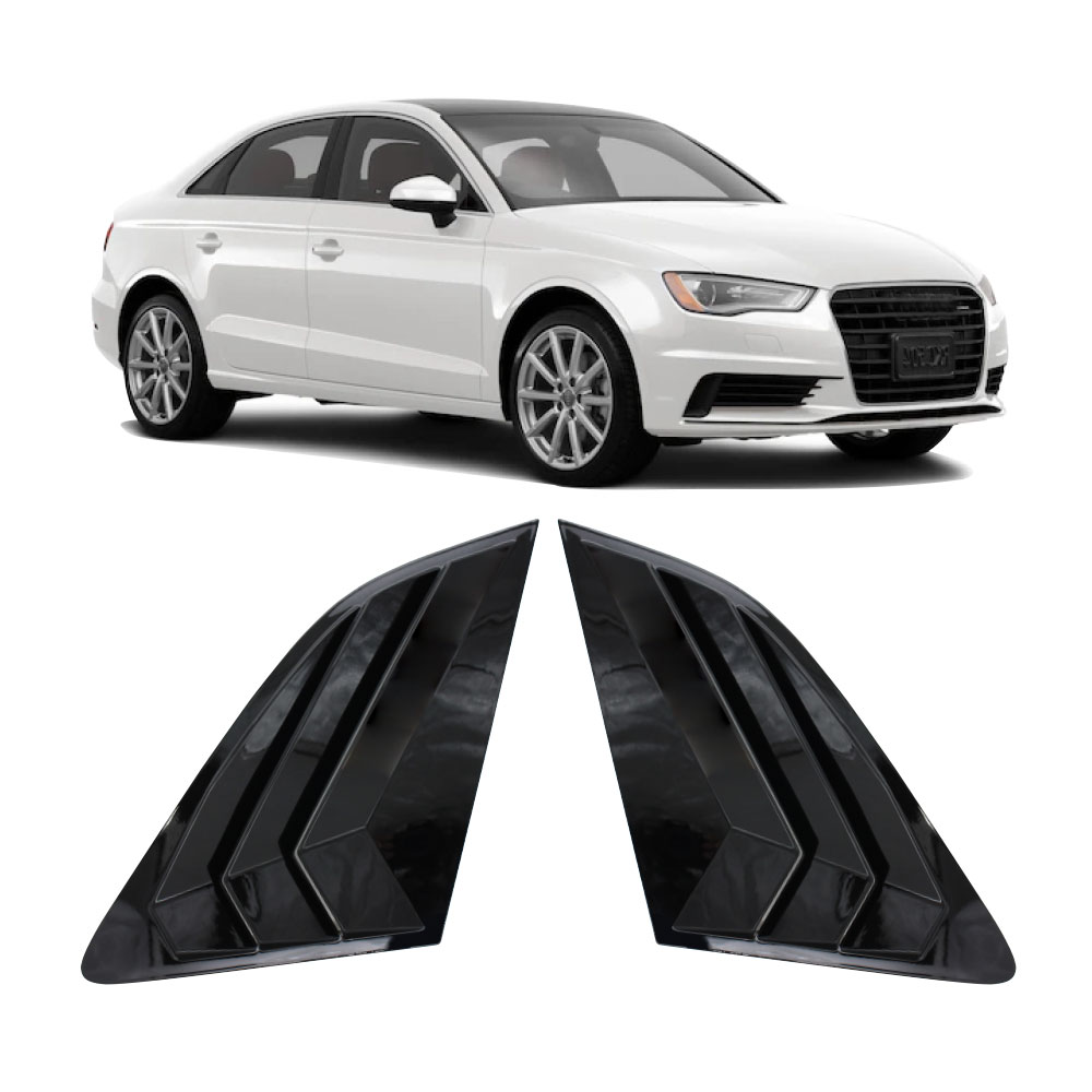 AUDI A3 2014-2019 QUARTER GLASS WINDOW LOUVERS GLOSS BLACK-LOUVREAUDA3