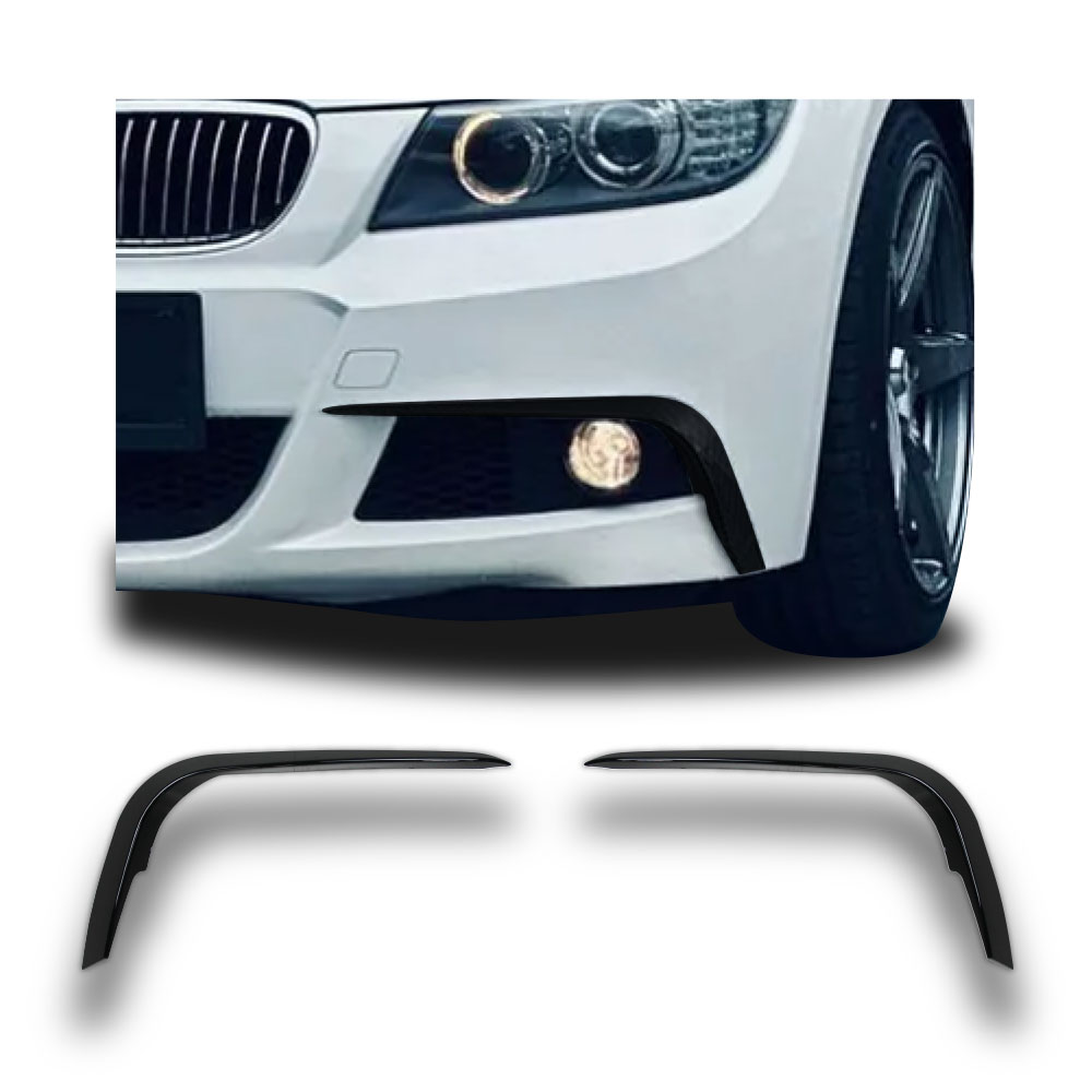 BMW E90 FACELIFT M SPORT FOG CANARDS GLOSS BLACK-BMWE90FSPFOGFL