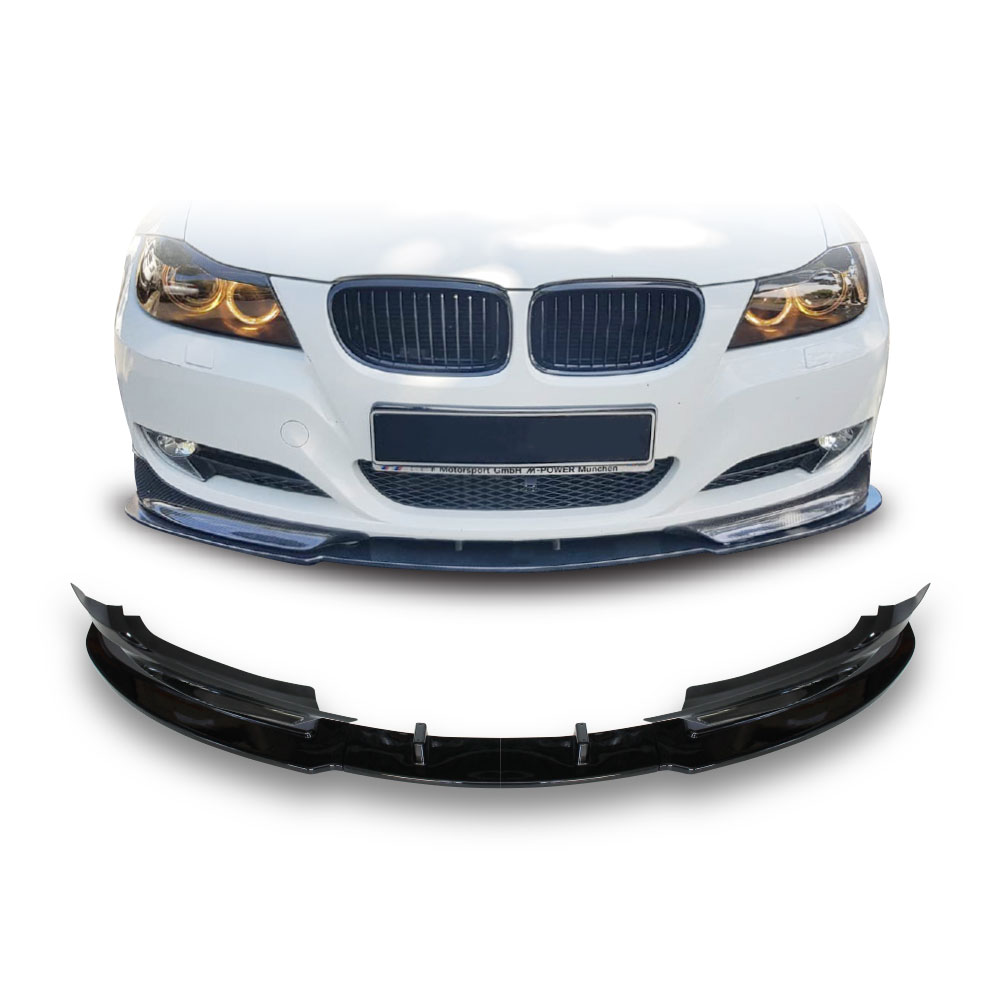 BMW E90 FACELIFT NON M SPORT FRONT LIP SPOILER 5 PIECE GLOSS BLACK-BMWE904PCFL