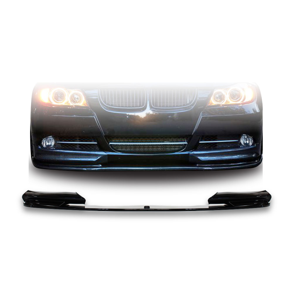 BMW E90 PRE-FACELIFT M PERFORMANCE SPORT FRONT LIP SPOILER 4 PIECE GLOSS BLACK-BMWE904PCPF