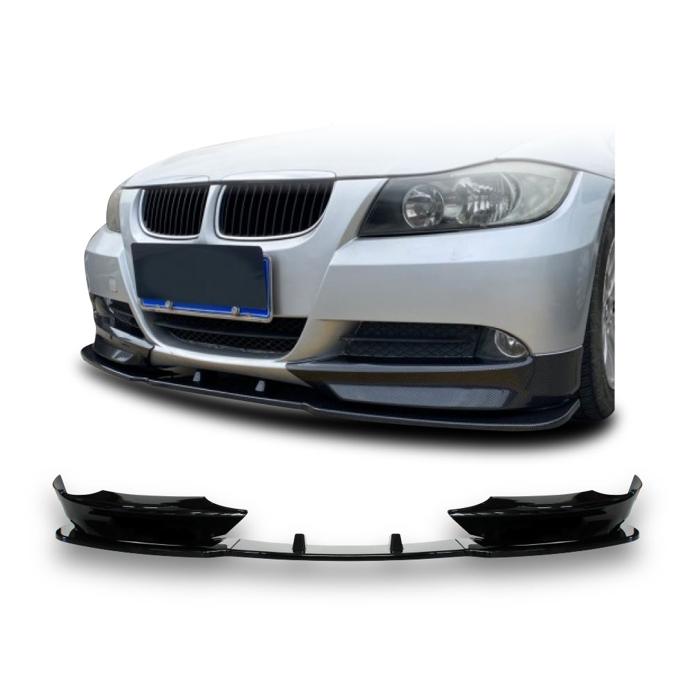 BMW E90 PRE-FACELIFT NON M SPORT FRONT LIP 5 PIECE GLOSS BLACK-BMWE904PCFN