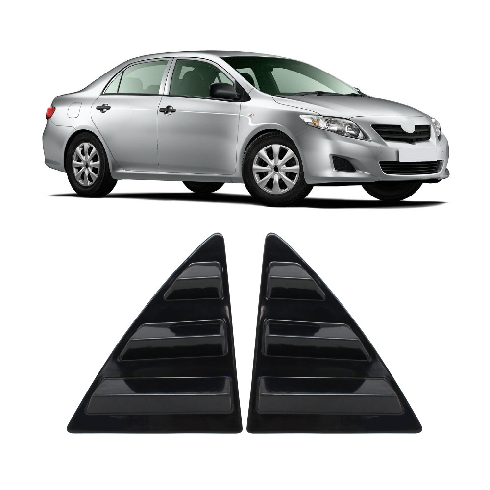 COROLLA PROFESSIONAL 2007+ QUARTER GLASS WINDOW LOUVERS GLOSS BLACK-LOUVRECORR