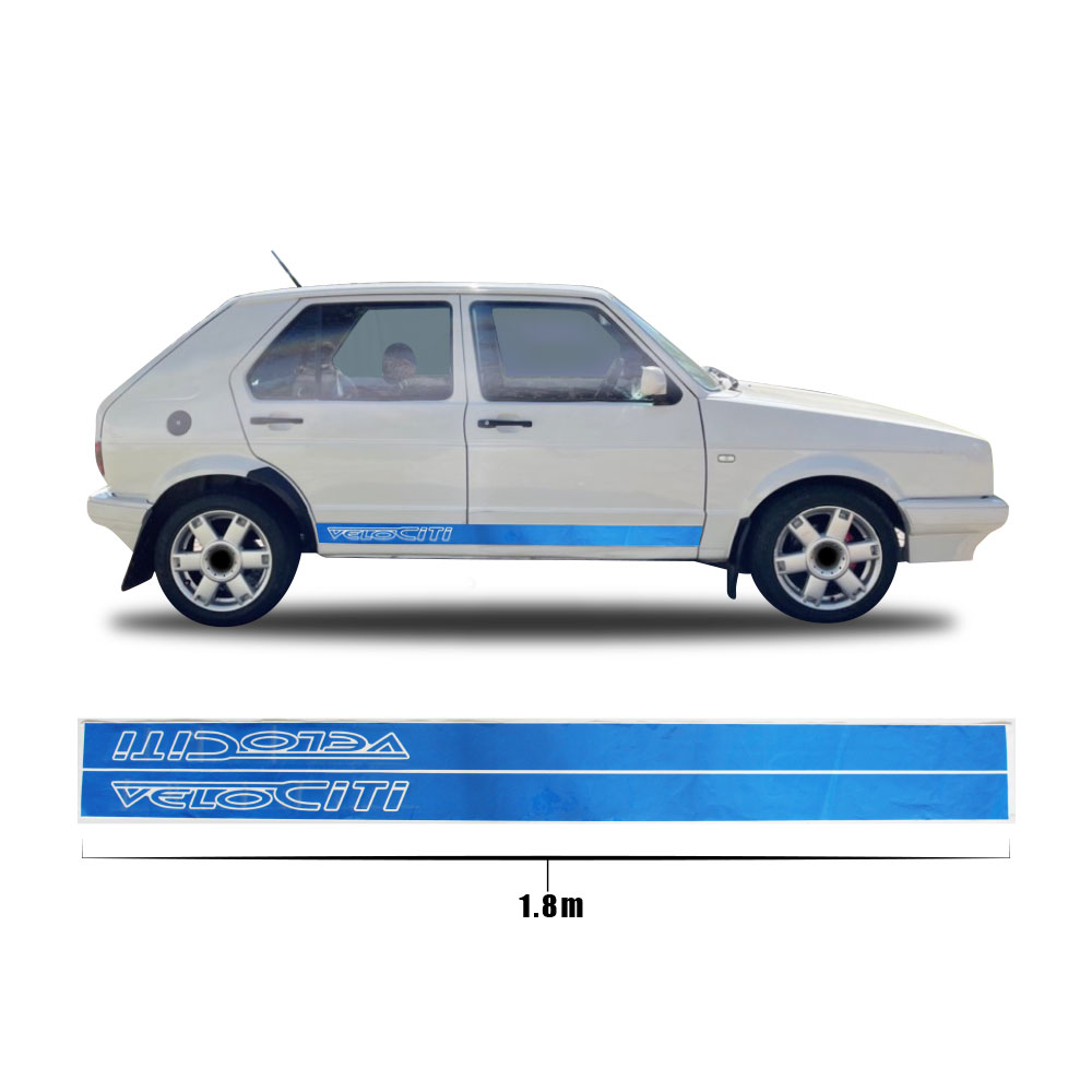 GOLF 1 CITI SIDE STICKER DECALS BLUE 2 PIECE SET-DXACITIBLUE